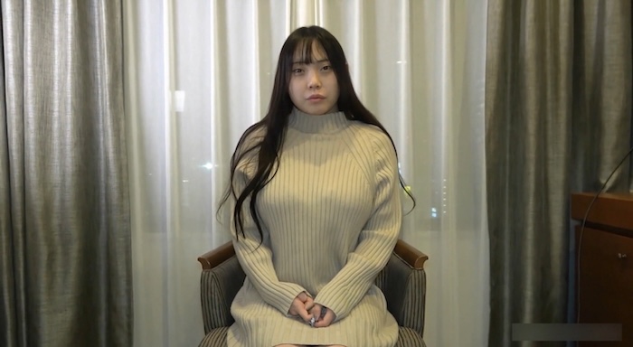 無修正個人撮影動画「100㎝のHカップ?Ⅰカップ?顔より大きい爆乳!さらにすっぴんでもこの可愛いお顔とのアンバランスさに驚愕!パイズリ狭射 中だし」-001